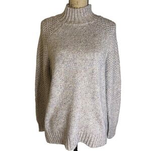 Prana Heathered Cream Mock Neck Sweater